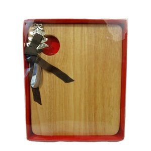 Wood Cheese Cutting Board & Christmas Tree Cheese Knife Heavy Duty 9" x 7.5" Box
